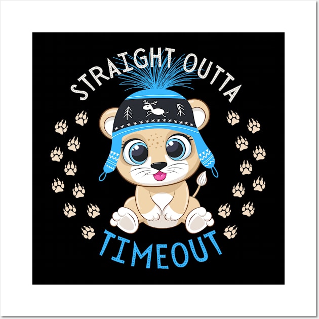 Straight Outta Timeout Cute and Smart Cookie Sweet little tiger in a hat cute baby outfit Wall Art by BoogieCreates